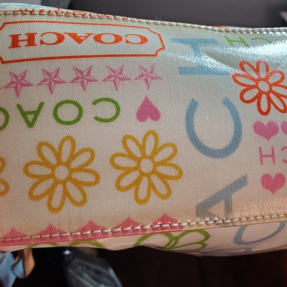 Coach Classic Logo Off White & Multi-colored Mini Bag RARE *see description* - Picture 14 of 16